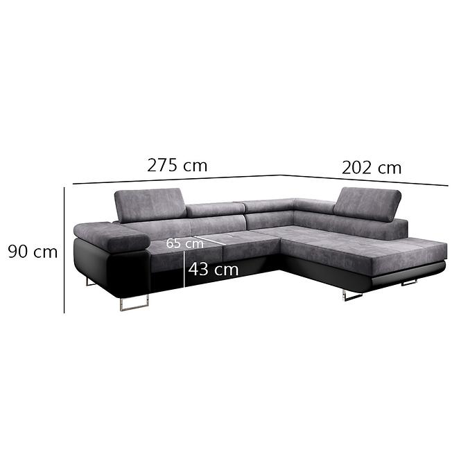 Ecksofa Lotus L rechts Kronos 22+Madryt 1100