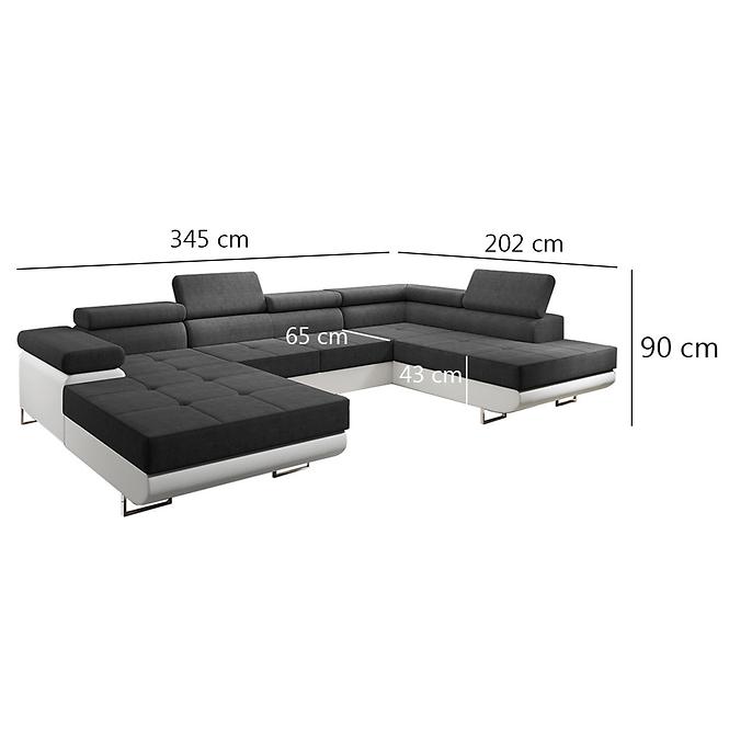 Ecksofa Lotus U recht Orinoco 100+Madryt 120