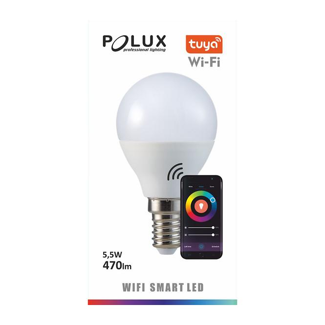 Žárovka Polux LED G45 E14 5W 2700-6500K + RGB WIFI Tuya 