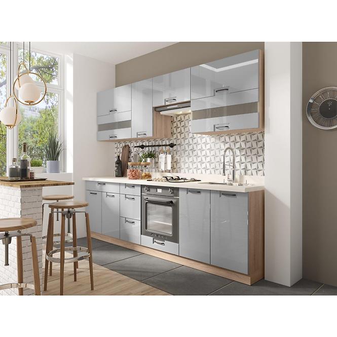 Küchenzeile Favorit 260 C Plus mit Arbeitsplatte Sonoma/Latte