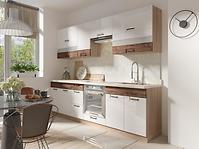 Küchenzeile Favorit 260 C Plus mit Arbeitsplatte Sonoma/White/Ribbeck