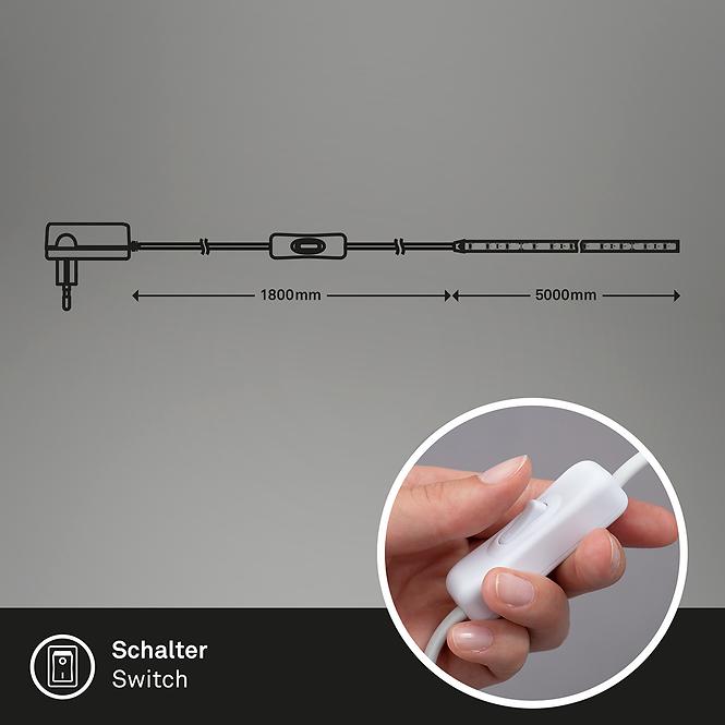 LED-Streifen, weiß, 150x LED, Länge 5m