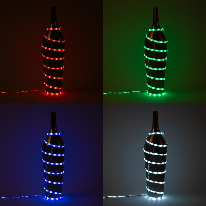 Flexibler RGB-LED-Streifen, weiß, 150x RGB-LED, Länge 5m 