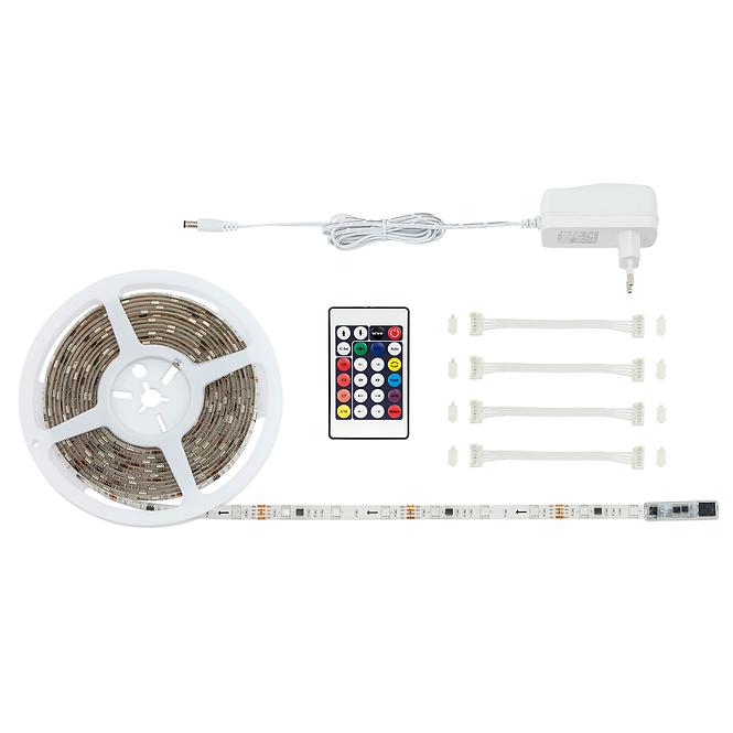 Flexibler RGB-LED-Streifen, weiß, 150x RGB-LED, Länge 5m 