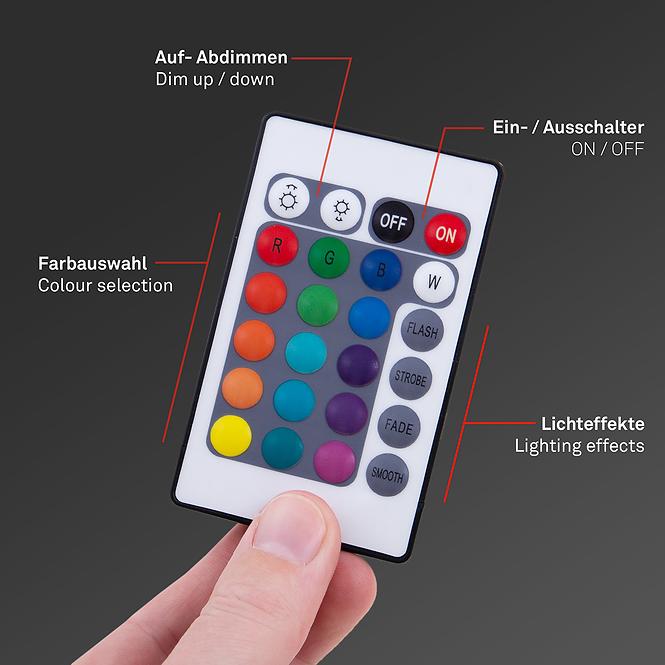 Flexibler RGB-LED-Streifen, weiß, 150x RGB-LED, Länge 5m 