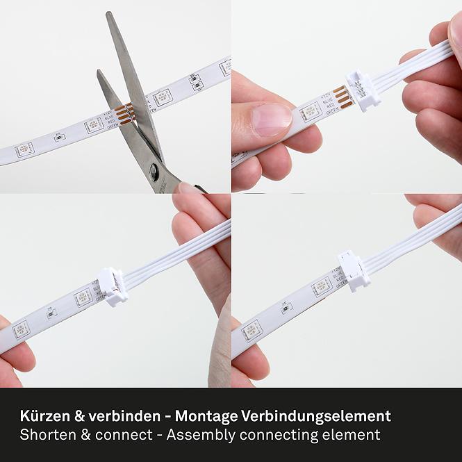 Flexibler RGB-LED-Streifen, weiß, 150x RGB-LED, Länge 5m 