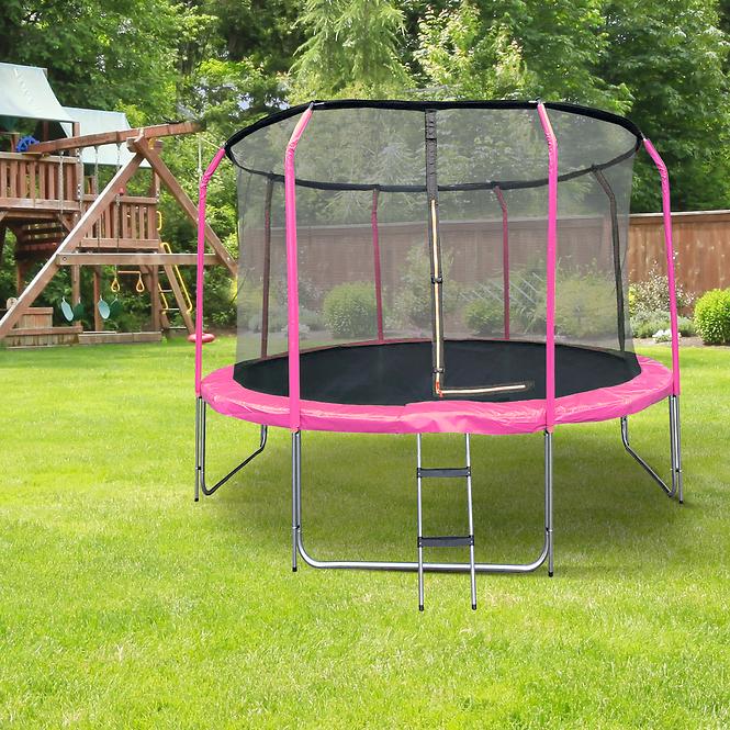 Trampolin COMFORT mit leiter 427cm rosa