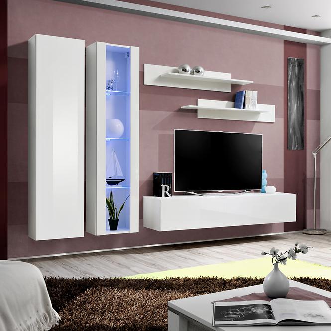 Vitrine Fly 41+Glas weiß +LED