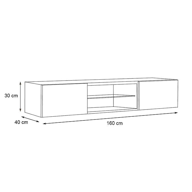 Tv Tisch Fly 33 weiß/schwarz + LED