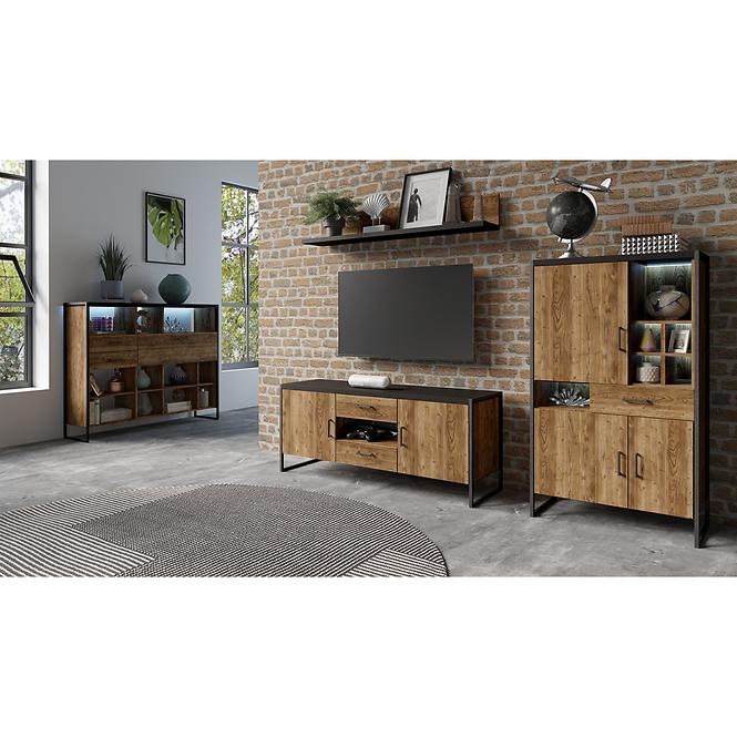 Kommode 4d 2s Tarabo 25 Appenzeller Fichte-Schwarz