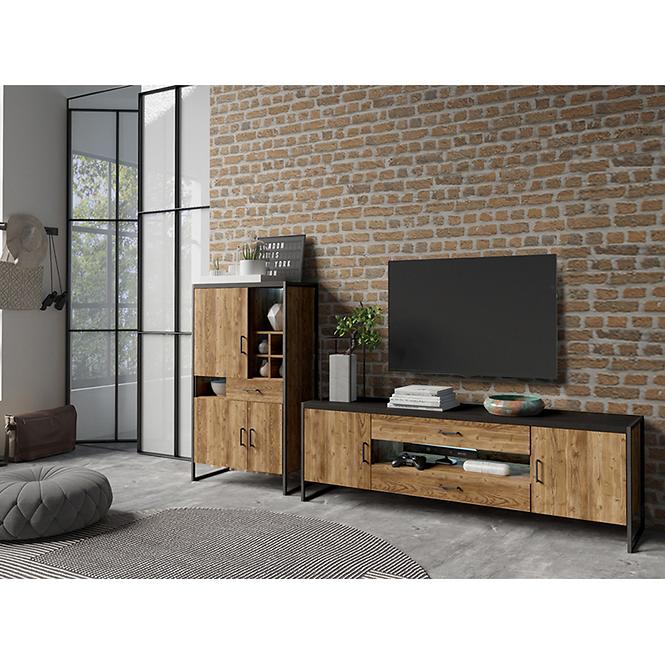 Kommode Tv 2d 2s Tarabo 41 Appenzeller Fichte- Schwarz