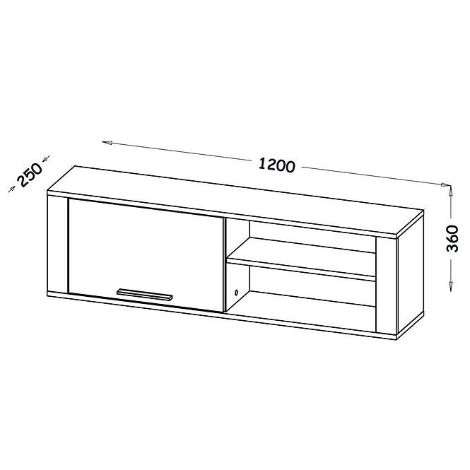 Wandschrank SMART 06 Eiche Wotan / Beton