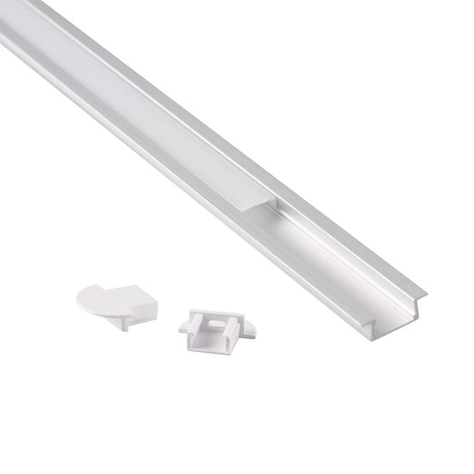Verdecktes Aluminiumprofil für LED-Strips, Länge 1 m, Farbe: Satin