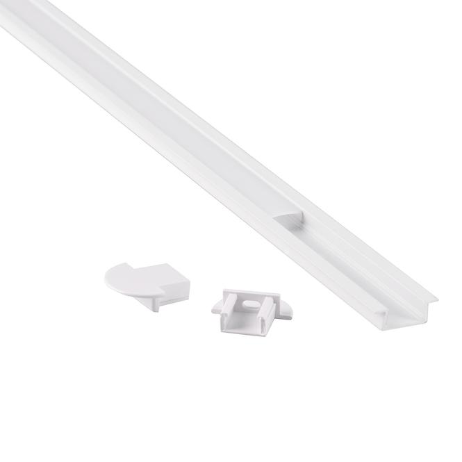 Verdecktes Aluminiumprofil für LED-Streifen, Länge 1 m, Farbe: weiß 