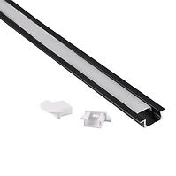 Verdecktes Aluminiumprofil für LED-Streifen, Länge 1 m, Farbe: schwarz