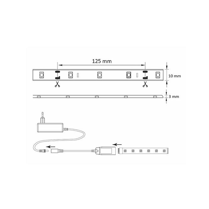 Set Polux RGB 6,5W IP65 2M WIFI Tuya 