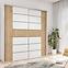 Schrank Nela A18 Weiß/Craft Gold/Lacobel Weiß