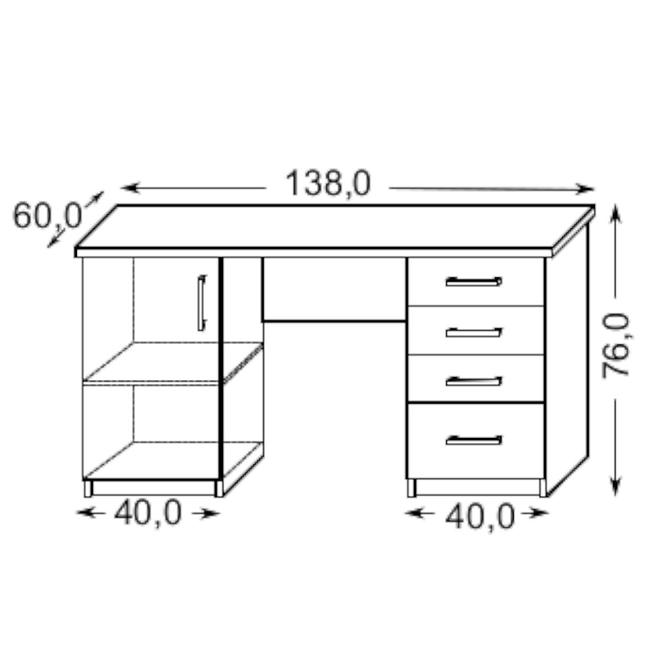 Schreibtisch Benek 138cm Venge