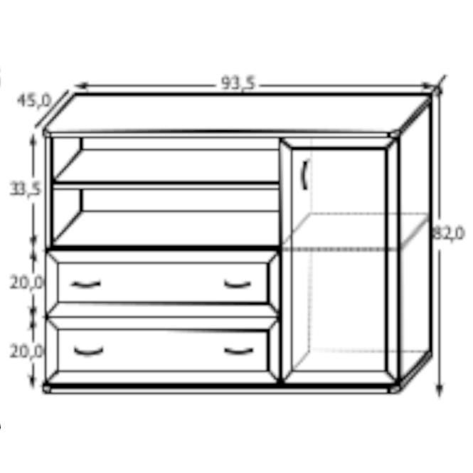 Kommode 160cm Eiche Sonoma