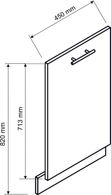 Türen für Einbauspülmaschine Adele 45pz Grau Matt