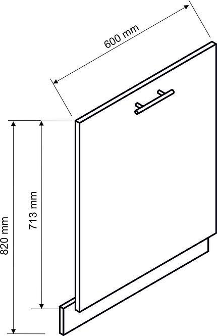 Türen für Einbauspülmaschine  Adele 60pz Grau Matt