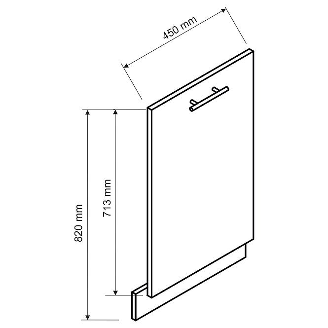 Türen für Einbauspülmaschine  Oscar 45pz Weiß Lesk