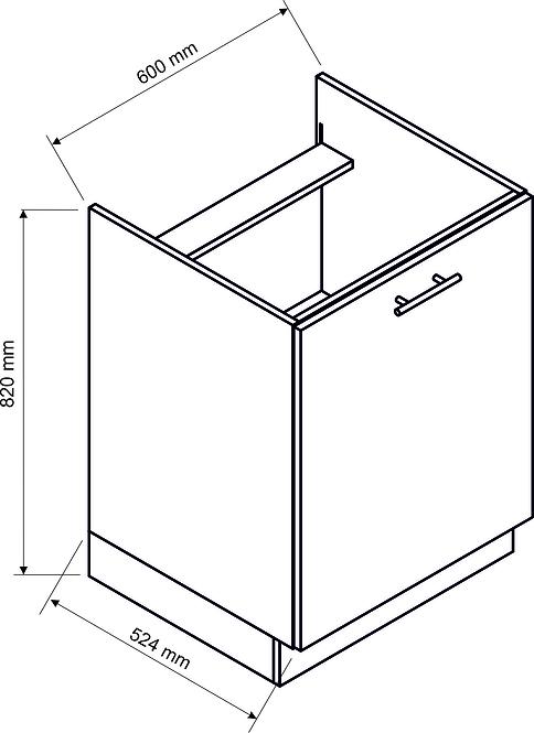 Küchenzeile Adele D60pc Pl Weißer Punkt/Weiß