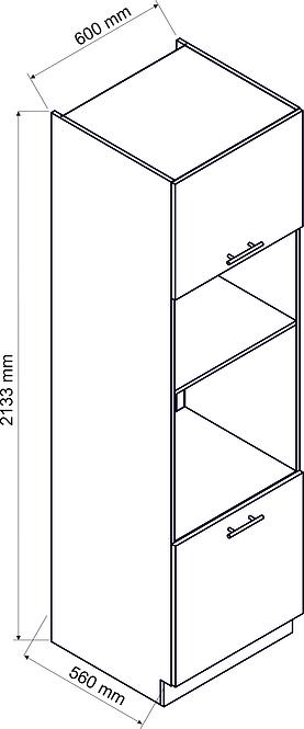 Küchenzeile Adele D60pk Mv 2133 Pl Weißer Punkt/Weiß