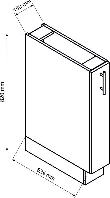 Küchenzeile Adele D15 Cargo + Koš Weißer Punkt/Weiß