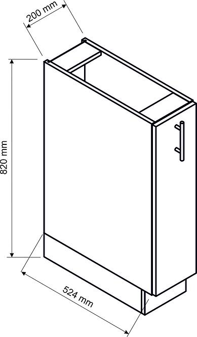 Küchenzeile Adele D20 Cargo + Koš Weißer Punkt/Weiß