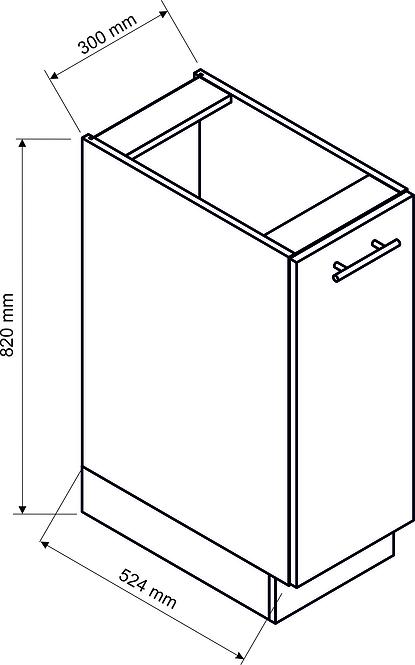 Küchenzeile Adele D30 Cargo + Koš Weißer Punkt/Weiß