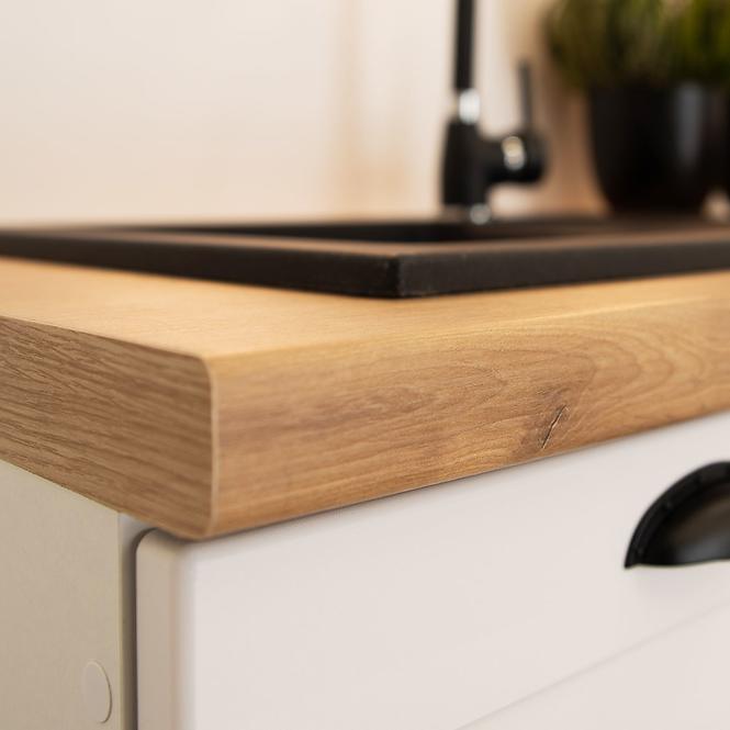 Küchenzeile Adele W60/68 Slim Pl Se Stříbrnou Digestoří Weißer Punkt/Weiß