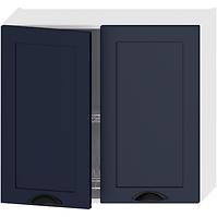 Küchenzeile Adele W80su Alu Marineblau Matt/ Weiß
