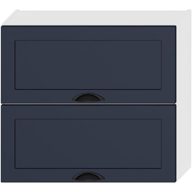 Küchenzeile Adele W80grf/2 Marineblau Matt/ Weiß