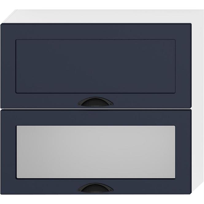 Küchenzeile Adele W80grf/2 Sd Marineblau Matt/ Weiß