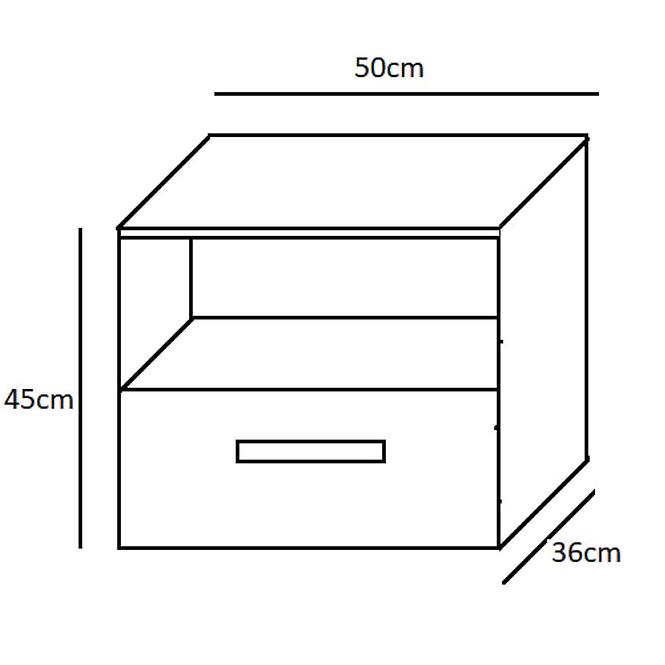 Nachttisch Inez 50cm Asche