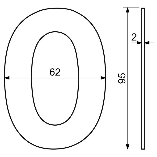 Edelstahl Nummer Schwarz  0 Rn.95l