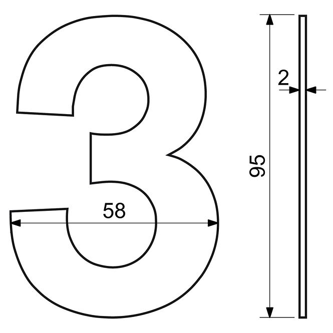 Edelstahl Nummer Schwarz  3 Rn.95l