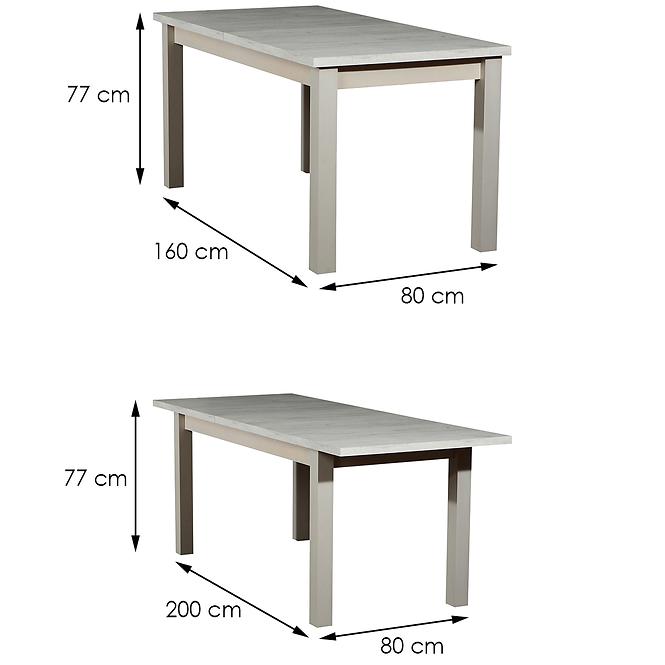 Tisch St28 160x80x40 L Eiche Craft Weiß