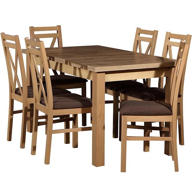 Esszimmer Set Uranos 1+6 St28 140/80/180 W-114 Eiche Artisan