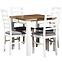 Esszimmer Set Diodor 1+4 St44 80/80 W-131 Weiß