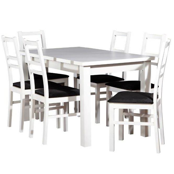 Esszimmer Set Fabia 1+6 St28 140/180/80 W-130 Weiß