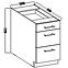 Küchenzeile Lara 40d 3s Bb Mdf  Weiß Glänzend,2