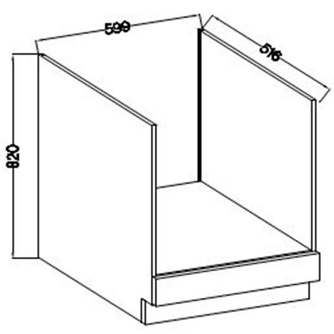 Küchenzeile Lara 60d Gaz Bb Mdf  Weiß Glänzend