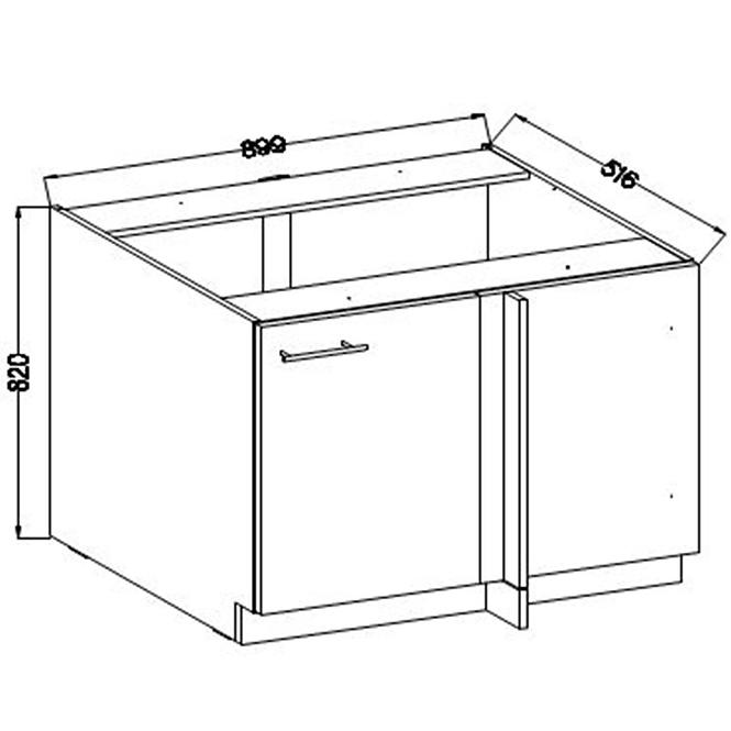 Küchenzeile Lara 105 Nd 1f Bb Mdf  Weiß Glänzend