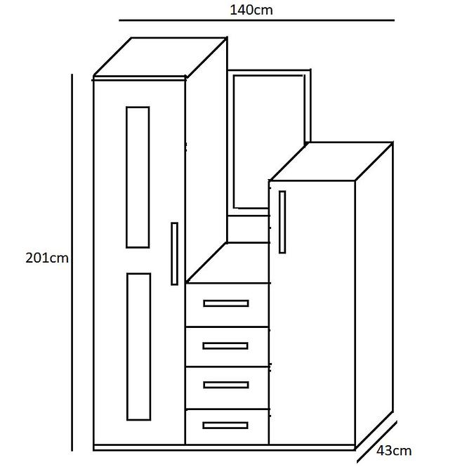 Garderobe 140 cm Inez Esche