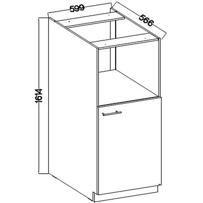 Küchenzeile Lara 60dkpl-162 1f Bb Mdf  Weiß Glänzend