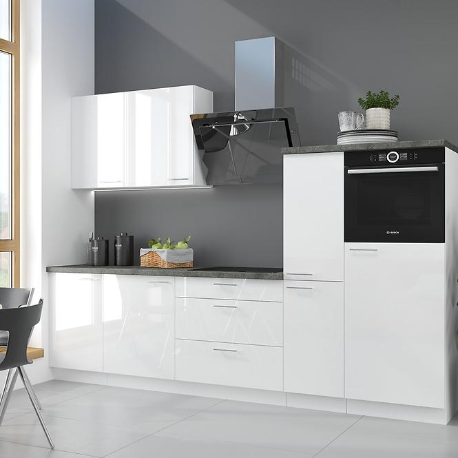 Küchenzeile Lara 40dk-210 2f Bb Mdf  Weiß Glänzend