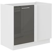 Küchenzeile Lara 105 Nd 1f Bb Mdf Grau  Glänzend