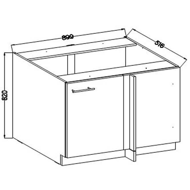 Küchenzeile Lara 105 Nd 1f Bb Mdf Grau  Glänzend